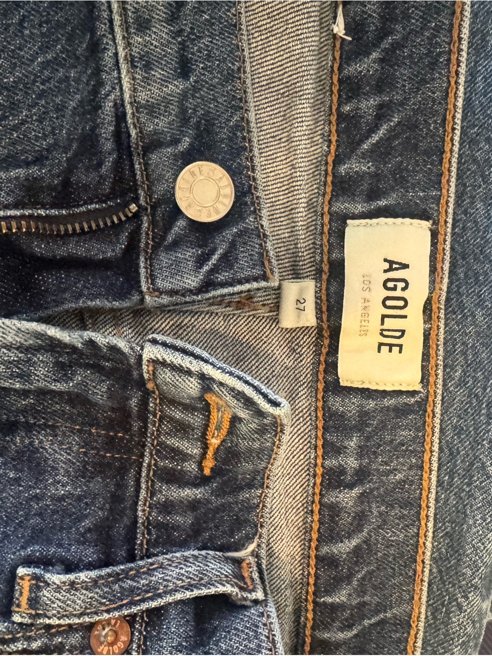 Agolde size 27 Women’s Straight-Leg Blue Jeans - Classic Denim - Picture 4 of 4